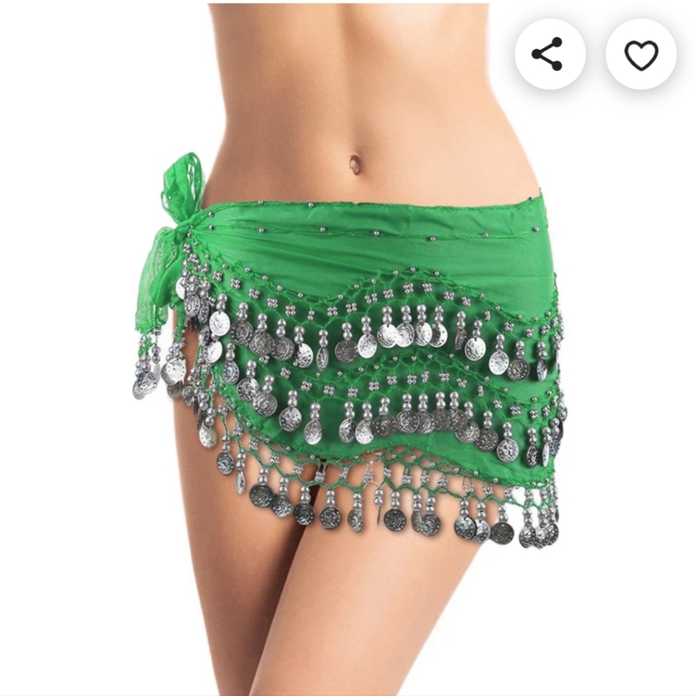 Bundle Belly Dance Hip Scarf and Arabian Castanets